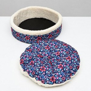 Лежанка круглая с двусторонней подушкой, 46 х 13 см микс цветов