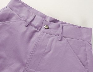 Женские широкие брюки с карманами, цвет сиреневый