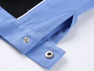 Женские брюки с вырезами по бокам, цвет голубой/черный