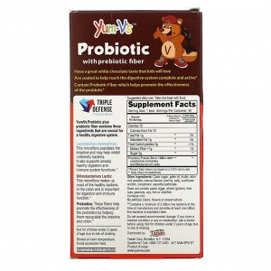 YumV's, Пробиотик с пребиотическими волокнами со вкусом белого шоколада, 40 мишек
