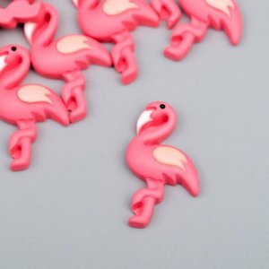 Декор для творчества пластик "Розовый фламинго" набор 10 шт 2,8х1,8 см