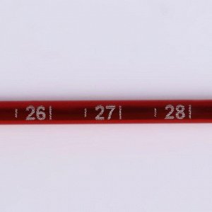 Спицы для вязания, прямые, с измерительной шкалой, d = 3,5 мм, 35 см, 2 шт, цвет оранжевый
