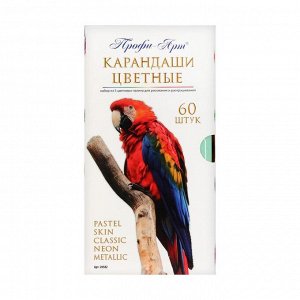 Карандаши 60 штук «Профи-Арт», трехграные (PASTEL, SKIN, CLASSIC, NEON, METALLIC)