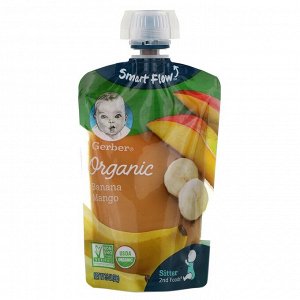 Gerber, Органическое детское питание, банановое манго, 3,5 унции (99 г)