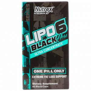 Nutrex Research, LIPO-6 Black для женщин, ультраконцентрат, 60 черных капсул