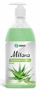 1 Жидкое крем-мыло "Milana"алоэ вера с дозатором1л, шт