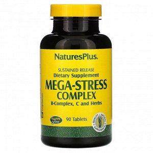 Nature's Plus, Mega-Stress Complex (Мегакомплекс «Антистресс»), 90 таблеток