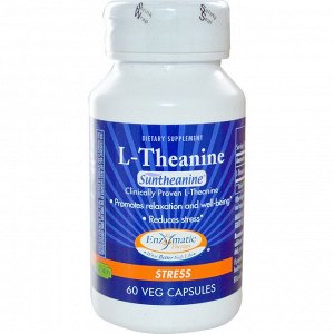 Enzymatic Therapy, L-теанин, 60 растительных капсул