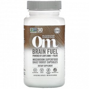 Om Mushrooms, Brain Fuel, питательный комплекс для мозга, 667 мг, 90 вегетарианских капсул