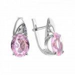 Серебряные серьги с фианитом синт.