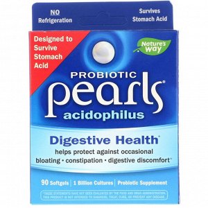 Nature's Way, Probiotic Pearls Acidophilus, 90 мягких желатиновых капсул