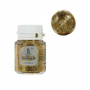 Декор блестки LU*ART Lu*Glitter (сухие), 20 мл, золото крупное