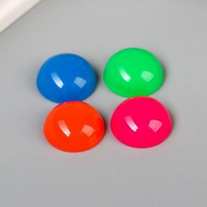 Топсы для творчества пластик "Разноцветные кружочки" глянец набор 12 шт 1,8х1,8 см