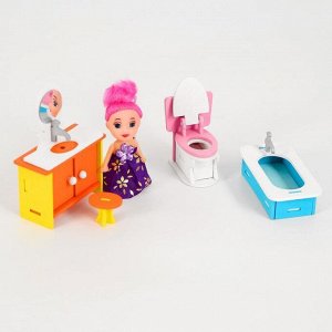 Лесная мастерская Мебель для кукол «Ванная комната» + куколка в подарок