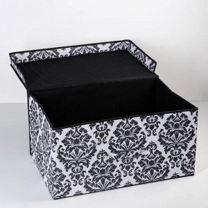 Короб для хранения с крышкой «Вензель», 60×40×30 см, цвет чёрно-белый