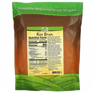Now Foods, Real Food, стабилизированные рисовые отруби, 567 г (20 унций)