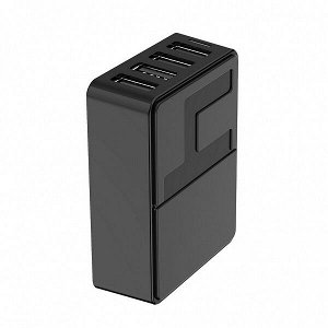 Сетевое зарядное устройство SmartBuy® FLASH, 3x1 А + 1x2.4 А, черное, 4 USB, шнур питания 1 м (SBP-4030)