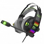 Игровая гарнитура Smartbuy RUSH STORMER, динамик 50мм, LED-подсветка, черн/зелен (SBHG-5200)