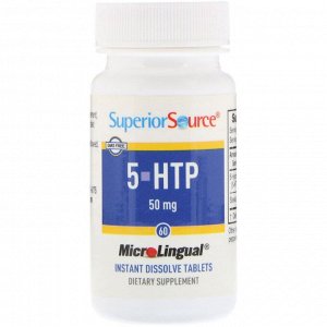 Superior Source, 5-HTP (5-гидрокситриптофан), 50 мг, 60 быстрорастворимых таблеток MicroLingual