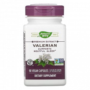 Nature's Way, корень валерианы, 220 мг, 90 веганских капсул