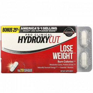 Hydroxycut, Pro Clinical Hydroxycut, для снижения веса, 20 капсул с быстрым высвобождением