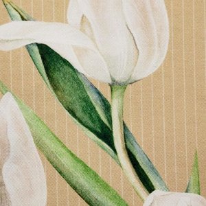 Скатерть "Этель" Белые тюльпаны 149х220см, 100% хл, саржа 190 г/м2