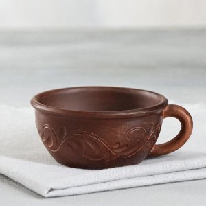 Чашка "Какао", декор, красная глина, 0.2 л