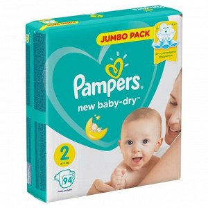 Подгузники Pampers New Baby-dry Mini (4-8 кг), 94 шт