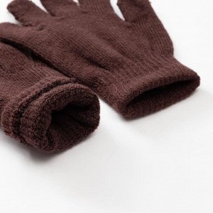 Перчатки детские MINAKU "Однотонные",цв. коричневый, р-р 15 (6-8 лет)