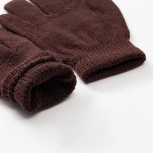 Перчатки детские MINAKU "Однотонные",цв. коричневый, р-р 16 (10-12 лет)