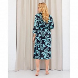 Комплект женский (халат и комбинация) KAFTAN, размер 40-42, цвет бирюзовый/синий