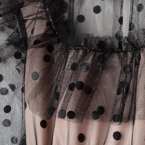 Платье сетка с оборкой "KAFTAN", чёрный, пудра, р-р 38 (146-152см)