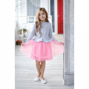 Платье для девочки KAFTAN, серый/розовый, рост 110-116 см (32)
