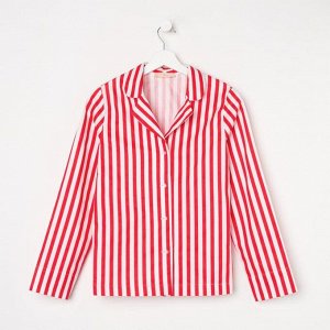 Рубашка женская KAFTAN "Полоса", цвет белый/красный