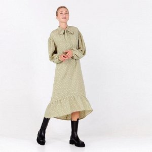 Платье женское в горох MINAKU: Green trend цвет зелёный, р-р 42
