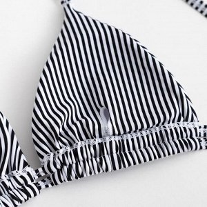 Купальник раздельный MINAKU Stripe, размер 42, цвет черно-белый