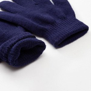 Перчатки детские MINAKU "Однотонные",цв. синий, р-р 16 (10-12 лет)