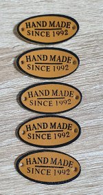 Нашивка кожзам HandMade 18*25мм набор 5шт