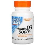 Doctor&#039;s Best, витамин D3, 125 мкг (5 000 МЕ), 180 капсул