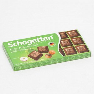 Молочный шоколад Schogetten Alpine Milk Chocolate with Hazelnut "Фундук" 100 г