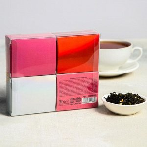 Подарочный набор 4 вида чая «Души не чаю», чай чёрный, зелёный, чёрный с лимоном, зелёный с жасмином, 25 г. х 4 шт.