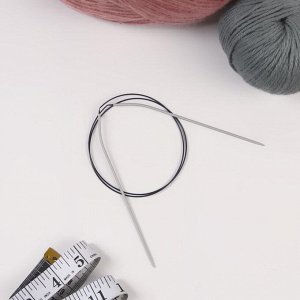 Спицы для вязания, круговые, с пластиковой леской, d = 2 мм, 40 см