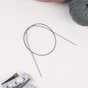 Спицы для вязания, круговые, с пластиковой леской, d = 2 мм, 60 см