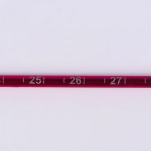 Спицы для вязания, прямые, с измерительной шкалой, d = 3 мм, 35 см, 2 шт, цвет красный
