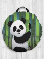 Декоративная подушка сидушка «Счастливая панда» на пол круглая 52 см