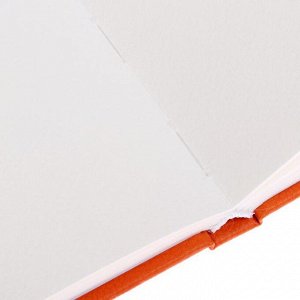 Скетчбук для Акварели, хлопок 25%, 145 х 145 мм, 40 листов, 200 г/м?, сшитый, Fin (мелкое зерно), «Малевичъ», Veroneze, оранжевая обложка