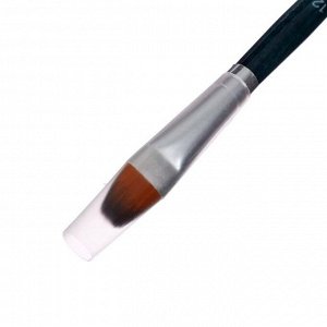 Кисть Синтетика Плоскоовальная Malevich Andy №12, b-12.0 мм, L-14 мм (короткая ручка), синий лак