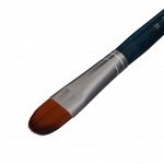 Кисть Синтетика Плоскоовальная Malevich Andy №16, b-16.0 мм, L-19 мм (короткая ручка), синий лак