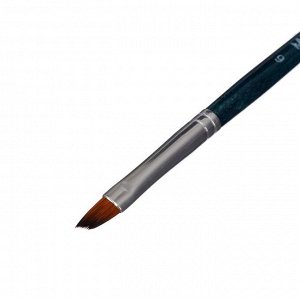 Кисть Синтетика Наклонная Malevich Andy № 6, b-6.0 мм, L-8-5 мм (короткая ручка), синий лак 753206