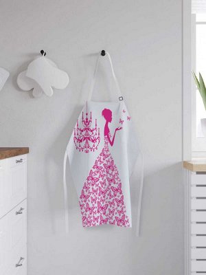Фартук кухонный регулируемый «Платье с розовыми бабочками», универсальный размер
